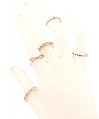 5Pcs  Rhinestone Ring Set  RZ300121 ROSEGOLD CL